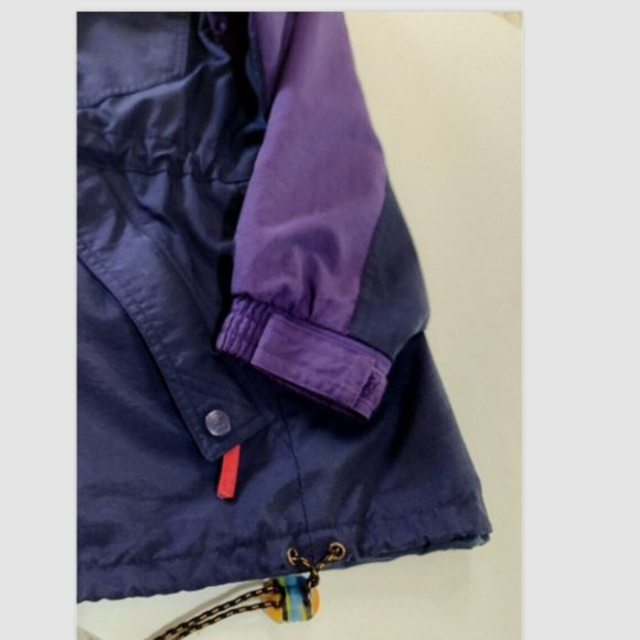 Vtg 90s HELLY HANSEN Windbreaker Mock Neck Zip Snap Jacket - Picture 9 of 14